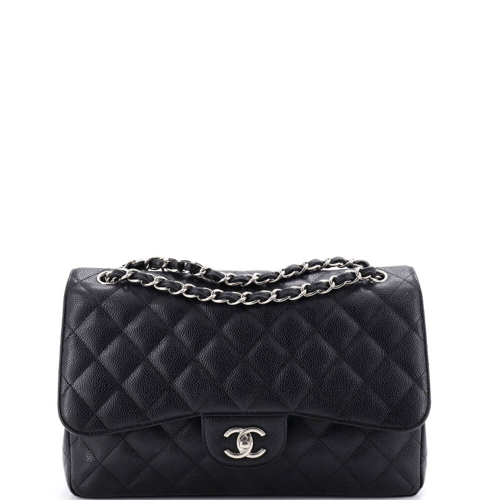 Chanel Jumbo Classic Double Flap Bag Quilted Caviar